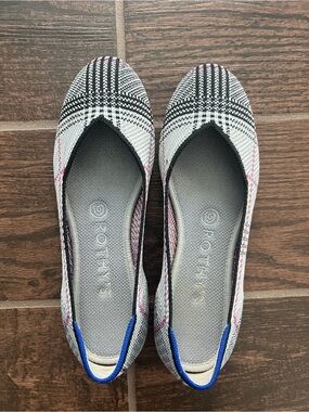 Rothys grey glen plaid flats 6.5